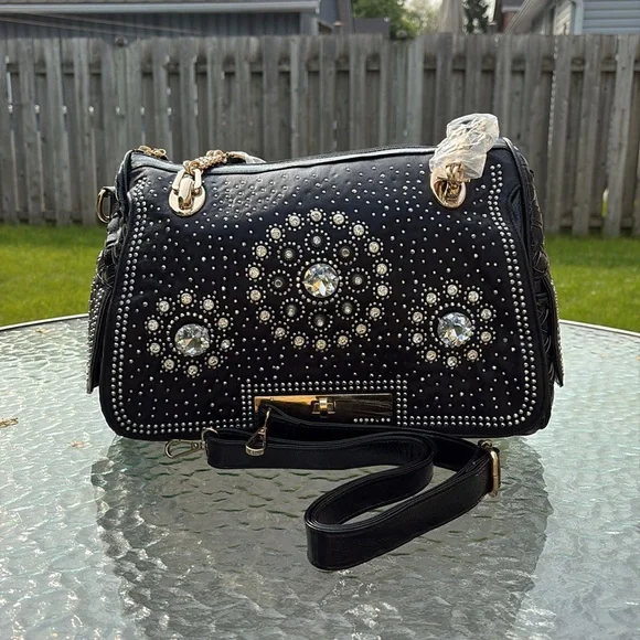 Black Studded Handbag - Picture 3 of 5